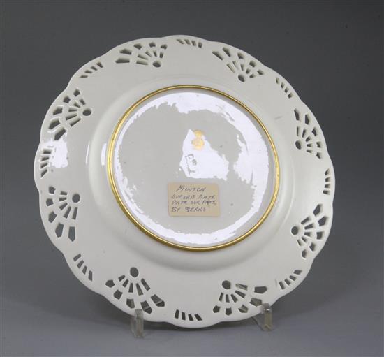 A Mintons pate-sur-pate plate, by Alboin Birks, c.1905, diameter 23cm